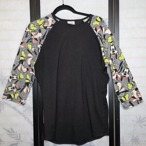 LuLaRoe Black and Multicolor Long Sleeve Top